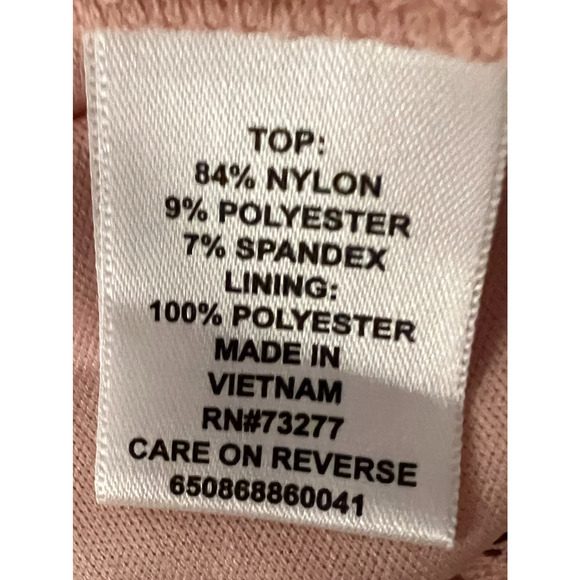 Elle Shirt Womens Size XXL Blush Pink Pullover Floral Lace Lined Stretch V-Neck - Picture 7 of 9